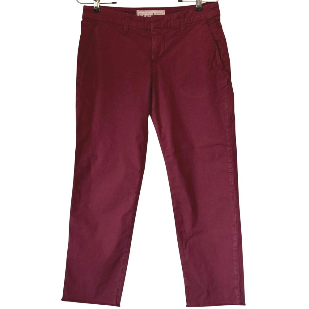 Frank & Eileen Wicklow Italian Cotton Chino Pants Burgundy Red Size 2 USA Made